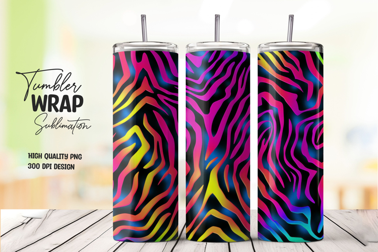 Rainbow Zebra 20oz Tumbler Wrap