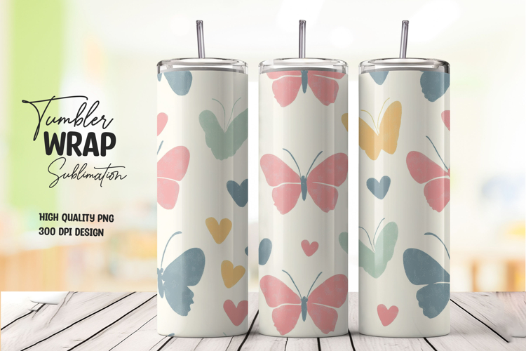Heart Pattern tumbler wrap png