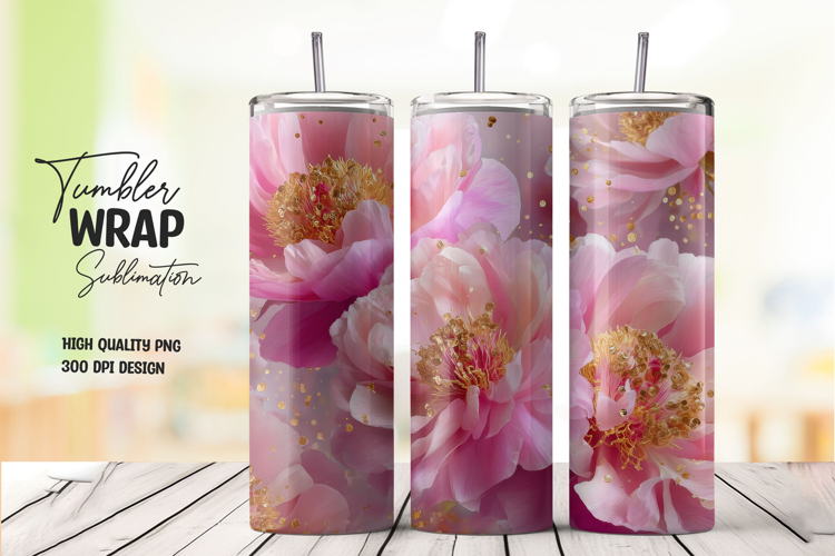 Pink Yellow Bloom Floral Beauty Tumbler Wrap
