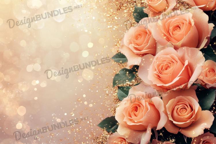 Peach Rose Sparkle Background