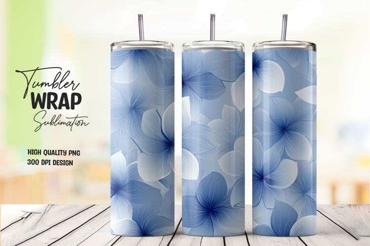 Soft Blue Pastel Flower Wrap PNG