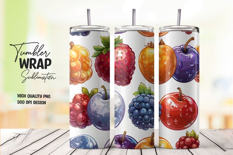 Fruit pattern tumbler wrap sublimation