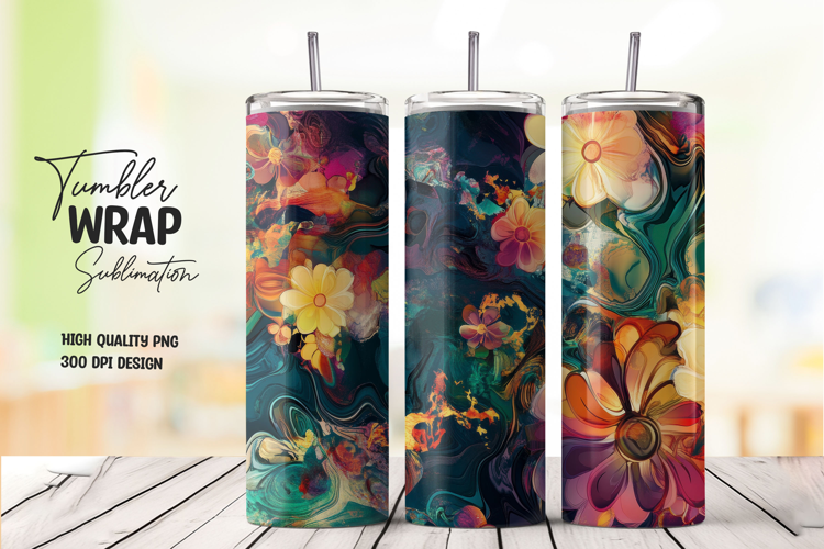 Dark Floral Tumbler Wrap