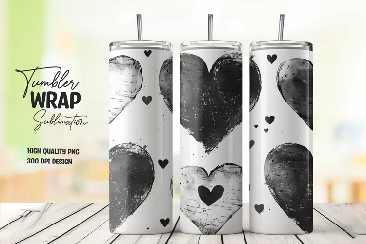 Heart semaless pattern tumbler wrap sublimation