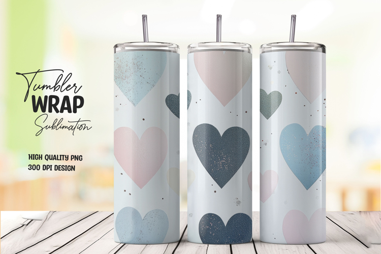 Blue Heart Minimal Tumbler Wrap