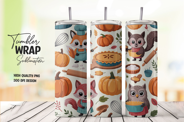 Pumpkin Owl Cute Tumbler Wrap