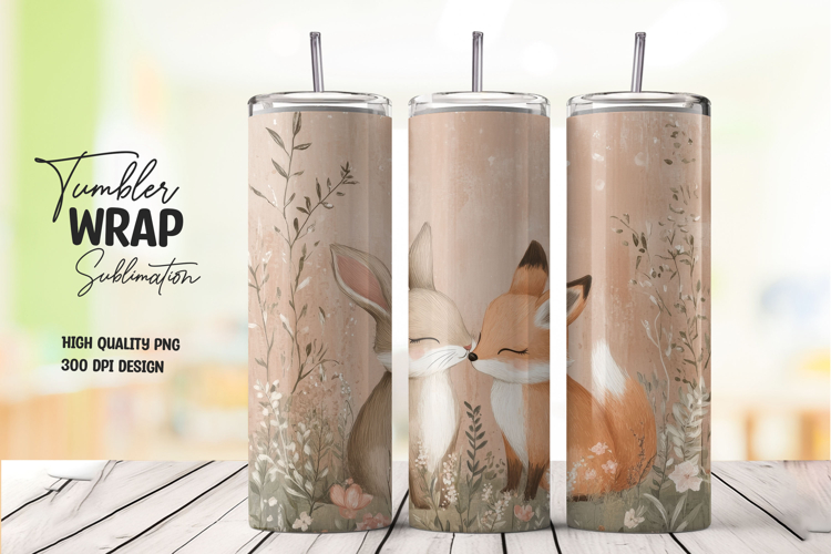 Minimal Deer Face 20oz Tumbler Wrap Sublimation PNG