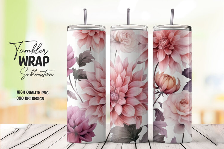 Pink Petal tumbler wrap png example image 1