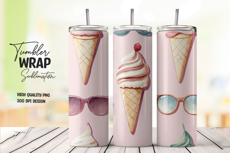 Soft Pink Ice Cream Tumbler Wrap