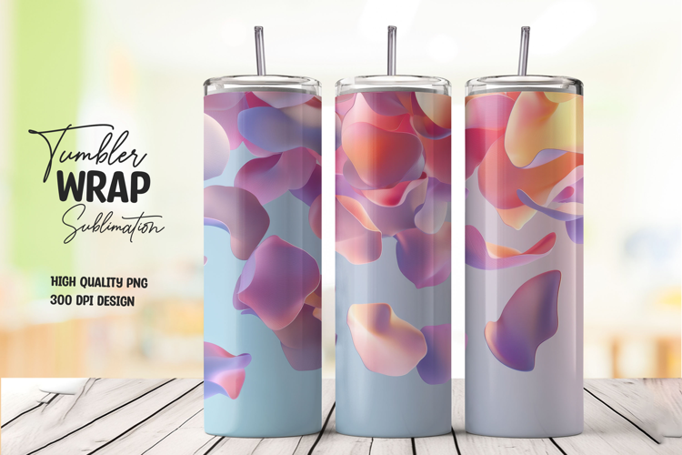 Colorful Petal Falling Tumbler Wrap