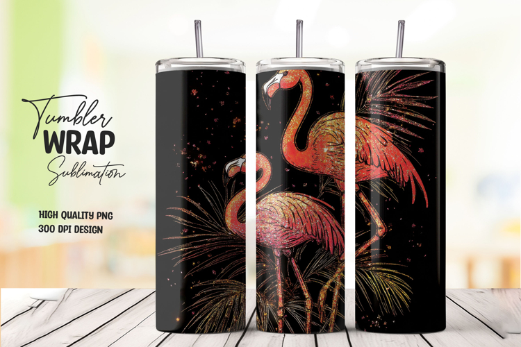 Flamingo Tropical Tumbler Wrap PNG