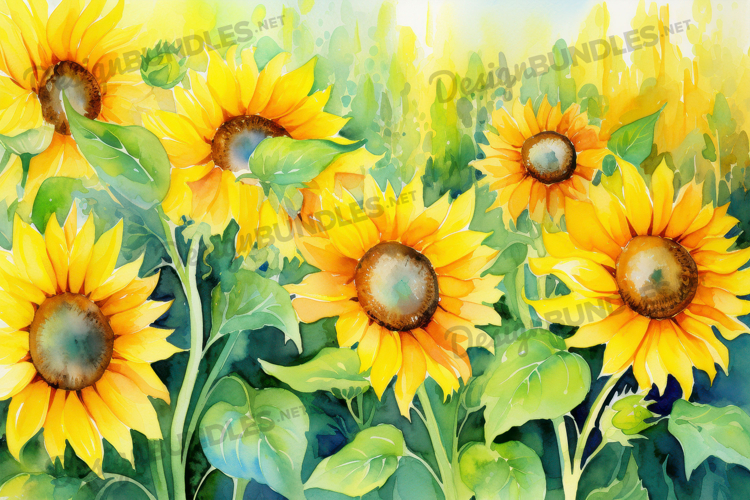 Golden Sunflower Morning Bloom Background