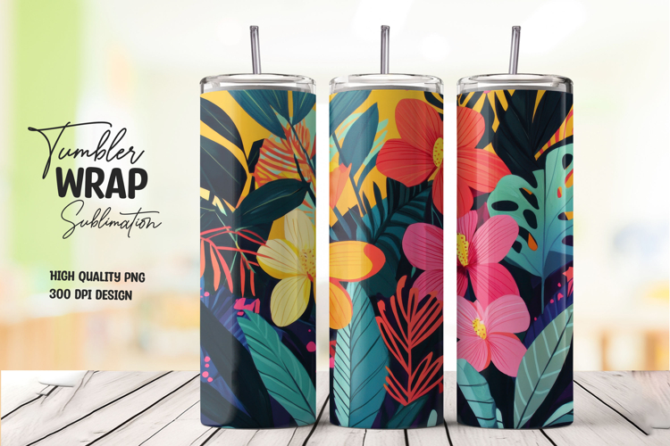 Bold Tropical tumbler wrap png