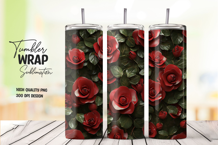 Dark Rose Green 20oz Wrap