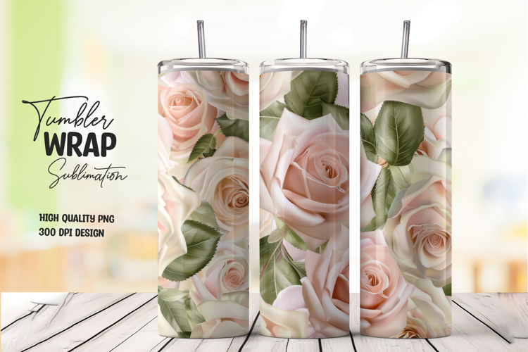 Green Bloom tumbler wrap png