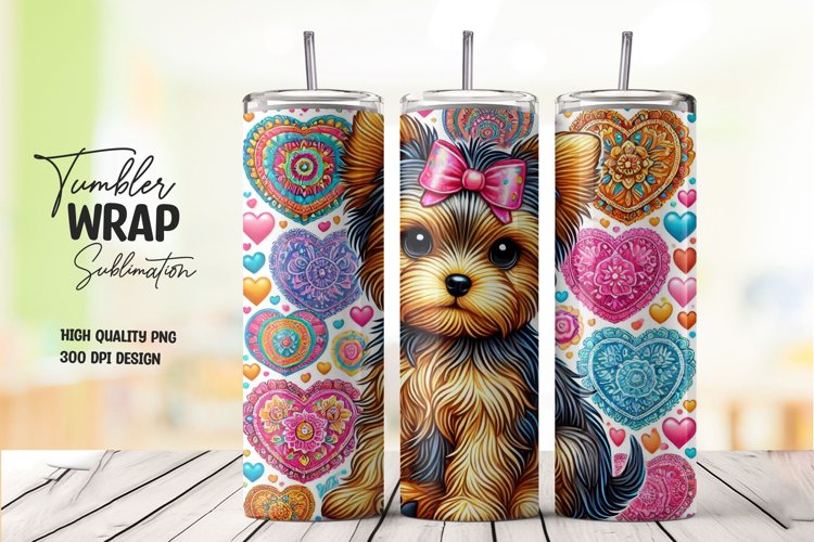 Cute dog tumbler wrap sublimation png
