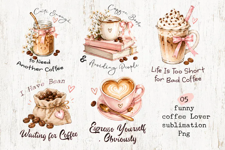 Funny Coffee Lover Sublimation PNG
