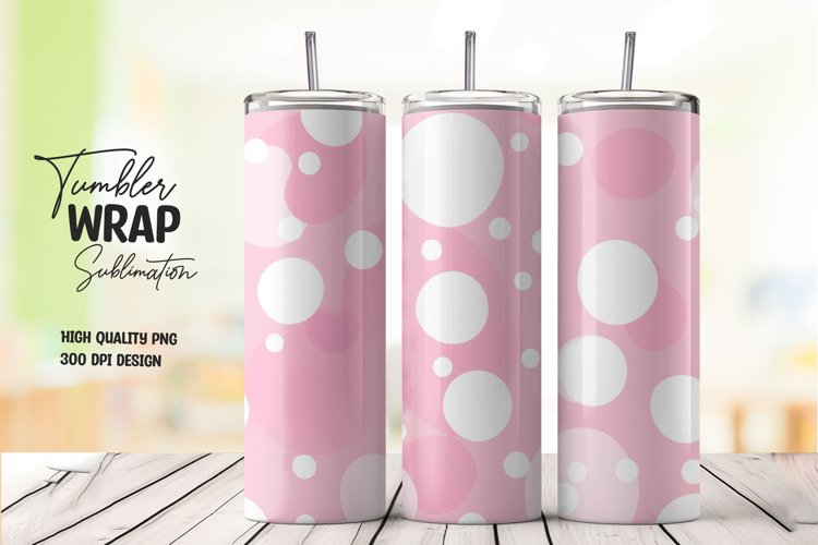 Pink polka dot tumbler wrap sublimation