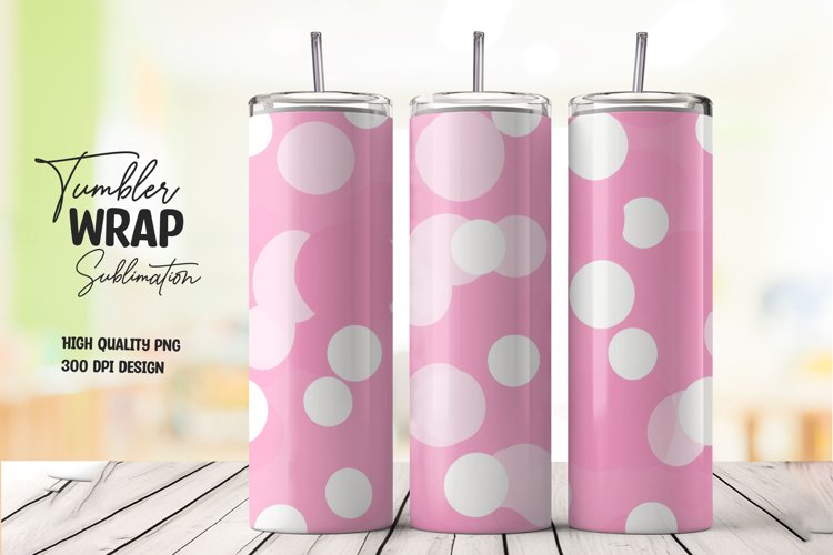 Pink polka dot tumbler wrap sublimation