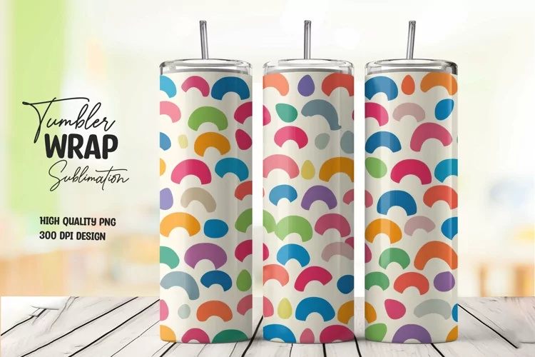 Colorfol seamless pattern tumbler wrap sublimation