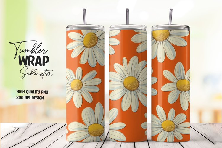 Watercolor floral tumbler wrap sublimation png