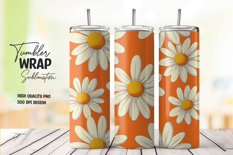 Watercolor floral tumbler wrap sublimation png