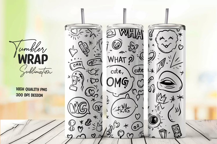 Comic artwork tumbler wrap sublimation