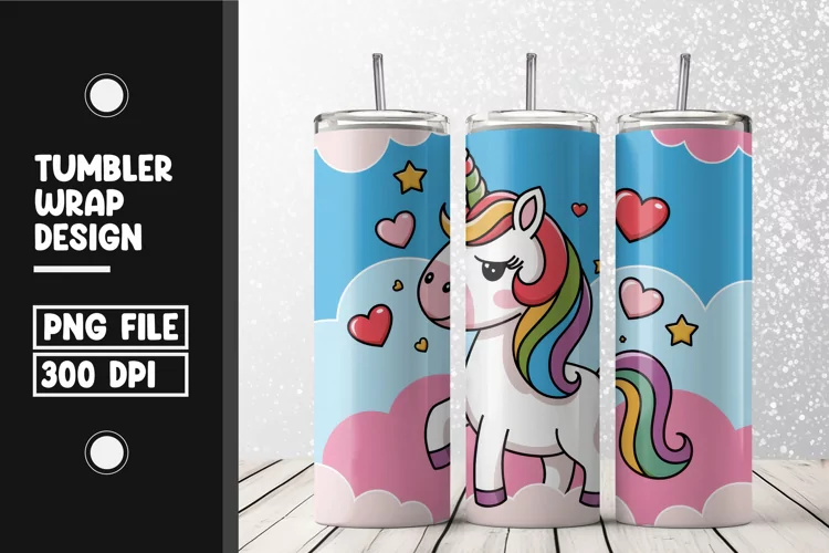 Unicorn tumbler wrap sublimation design