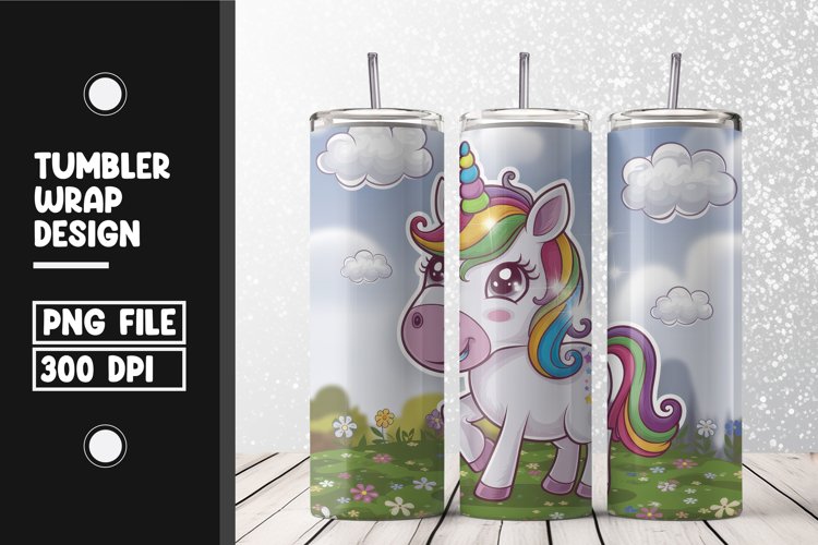 Unicorn tumbler wrap sublimation design