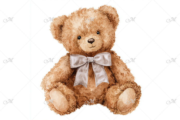 A Cute Teddy Bear with a Bow example image 1