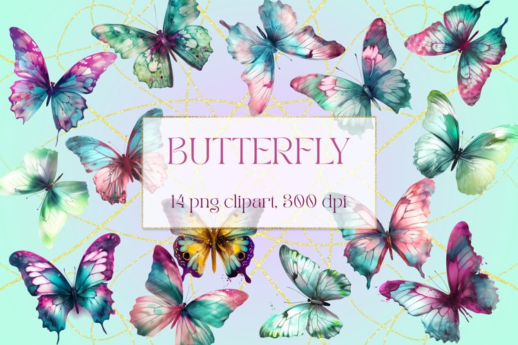 Butterfly Printable Clip Art Sublimation example image 1