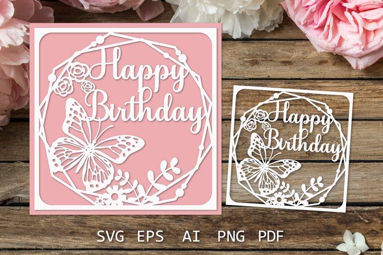 Greeting cards Happy Birthday card, Birthday Svg paper cut