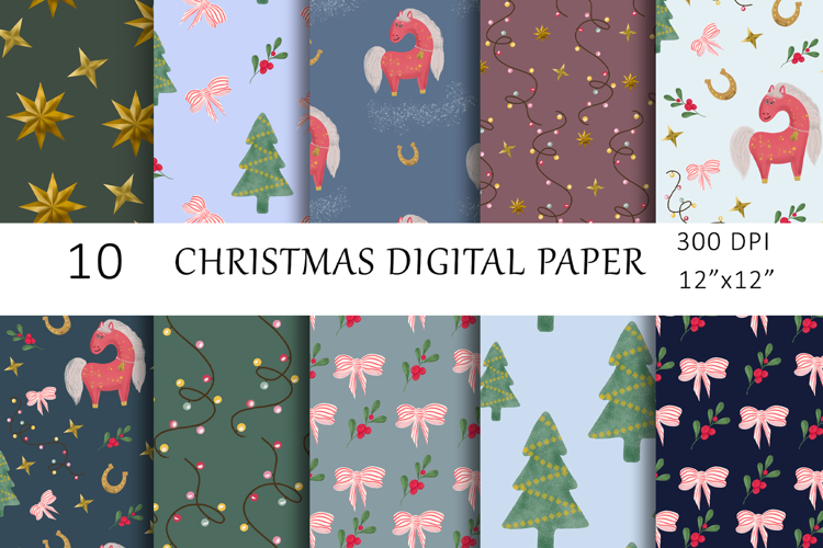 Christmas digital paper, seamless pattern printable