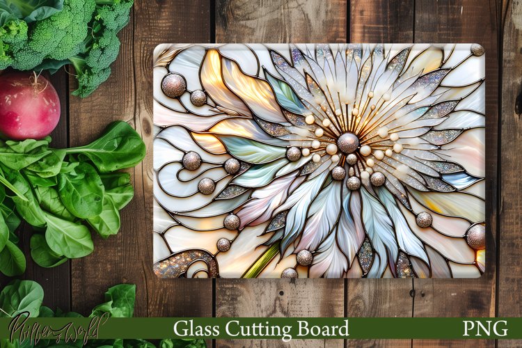 Floral Glass Cutting Board Design | Flower