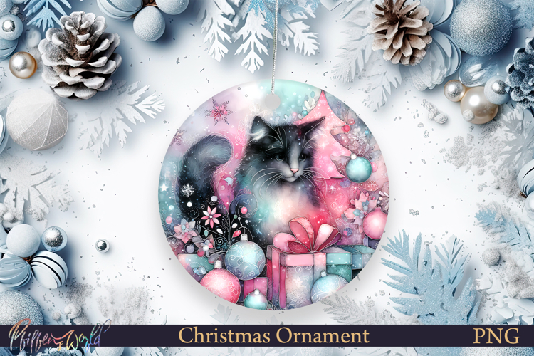 Christmas Ornament | Cute Animal | Holiday cat