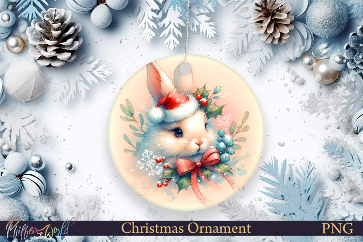 Christmas Ornament | Cute Animal | Holiday rabbit