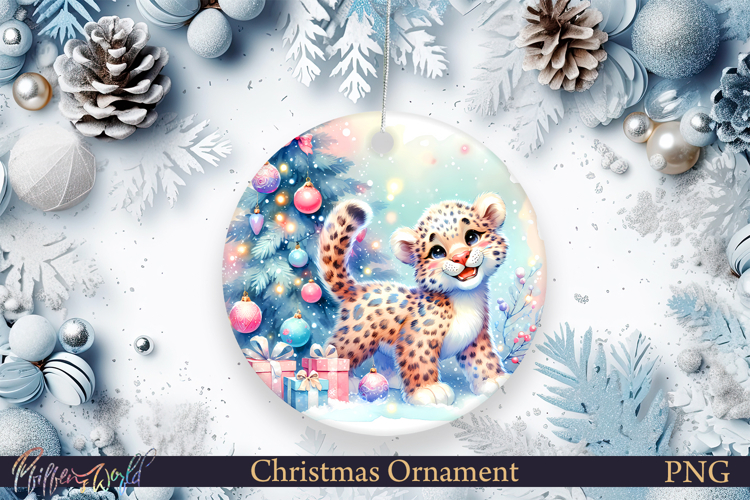 Christmas Ornament | Winter | Holiday leopard