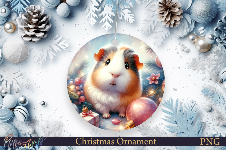 Christmas Ornament | Winter | Holiday guinea pig