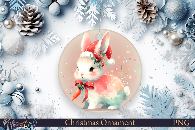 Christmas Ornament | Winter | Holiday rabbit