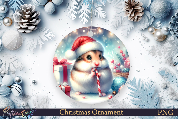 Christmas Ornament | Winter | Holiday hamster