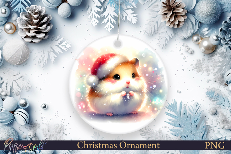 Christmas Ornament | Winter | Holiday hamster PNG