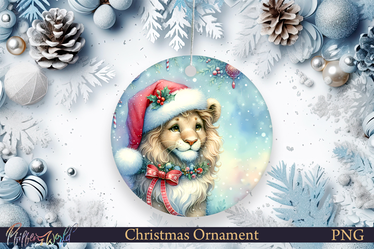 Christmas Ornament | Cute Animal | Holiday lion