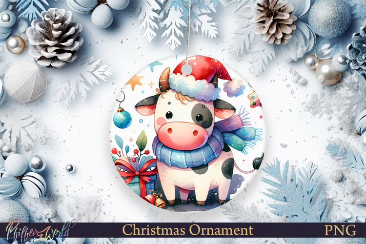 Christmas Ornament | Cute Animal | Holiday cow | Farm life
