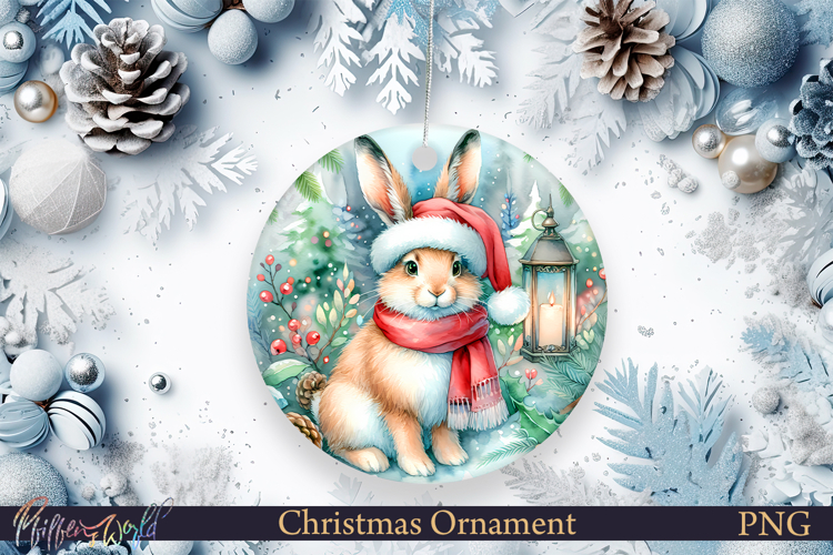 Christmas Ornament | Cute Animal | Holiday hare | Farm