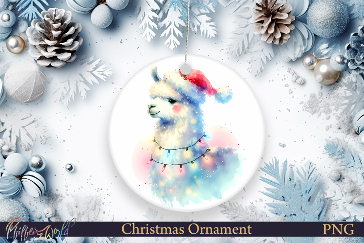 Christmas Ornament | Cute Animal | Holiday llama| Farm
