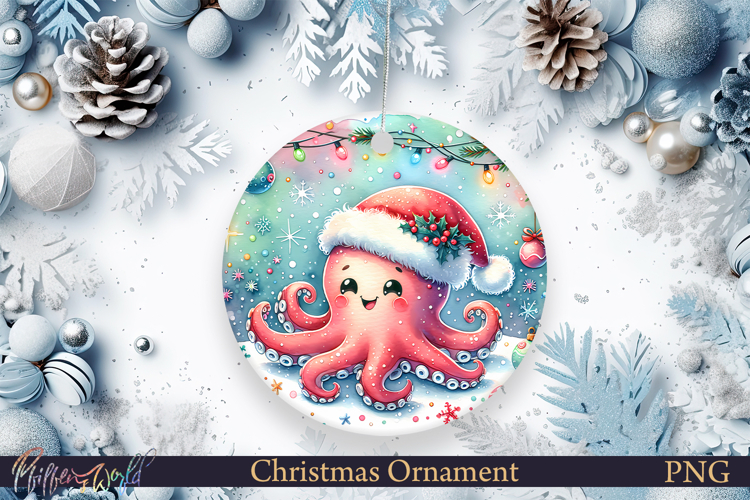Christmas Ornament | Cute Animal | Funny octopus