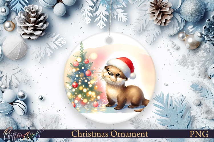 Christmas Ornament | Cute Animal | Holiday otter