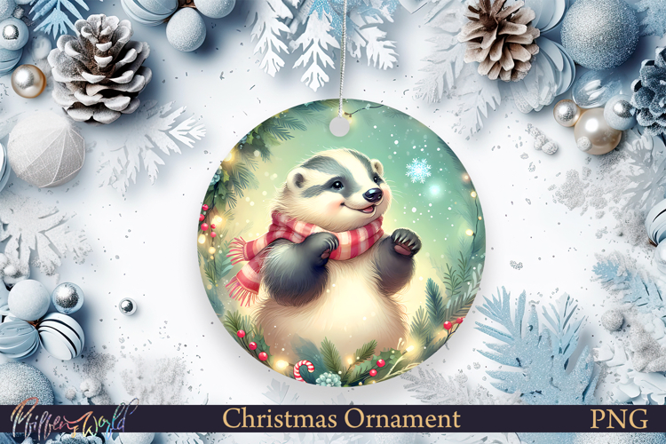 Christmas Ornament | Cute Animal | badger