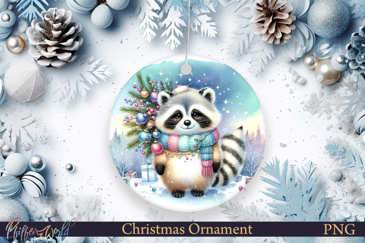 Christmas Ornament | Cute Animal | Racoon