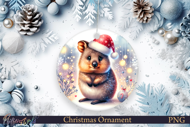 Christmas Ornament | Winter | Cute Holiday wombat